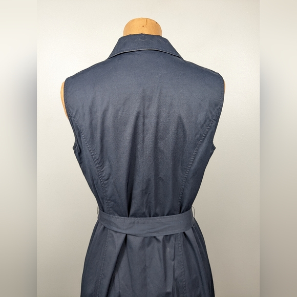 Doncaster Full Zip Collared Dress Belted Size Medium Business Casual Navy Blue - Picture 6 of 16